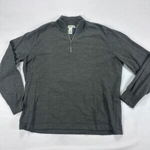 Orvis Passport Merino Wool Blend 1/4 Zip Gray Pullover Sweater Men's L‎